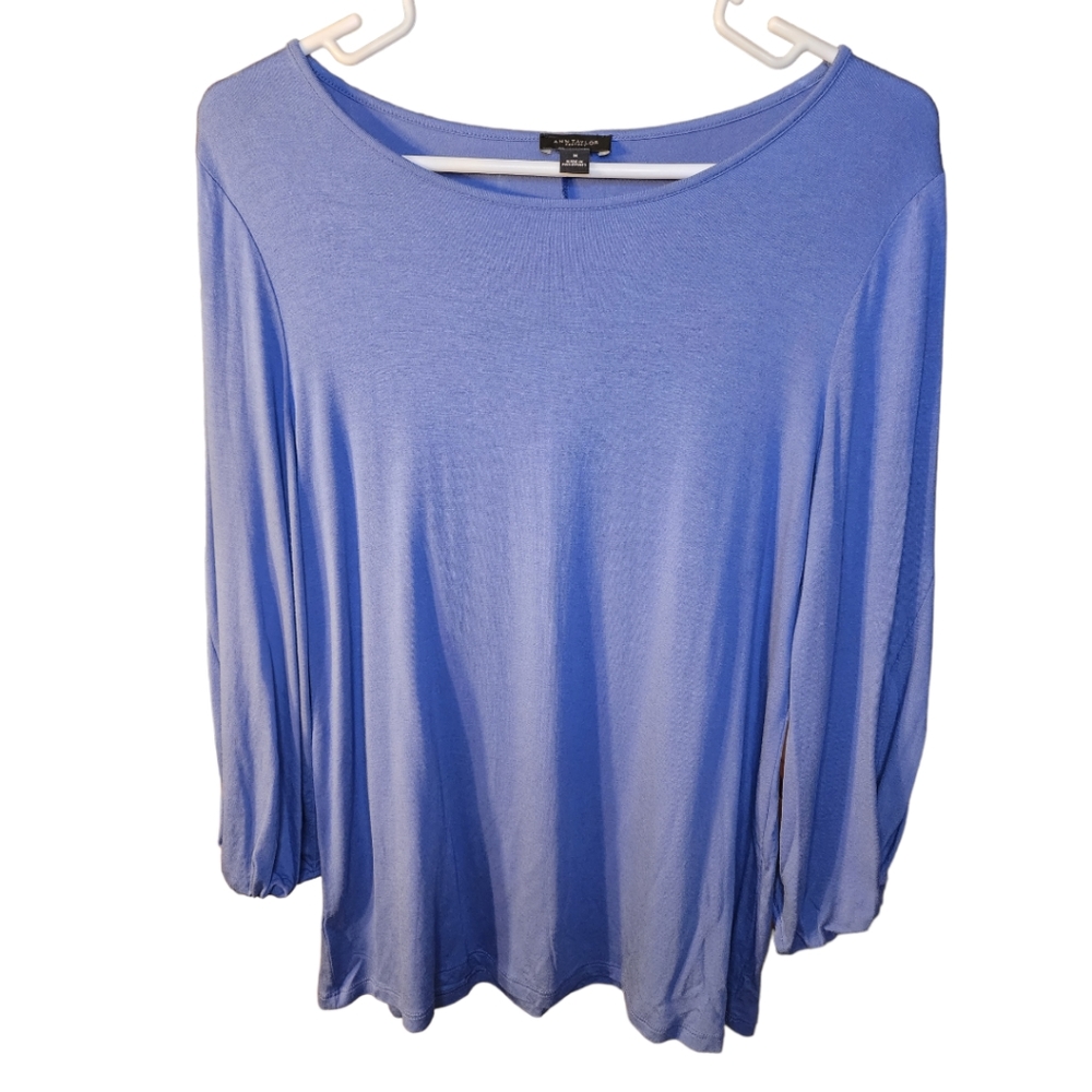 Ann Taylor Factory blue long sleeve Med Women's top